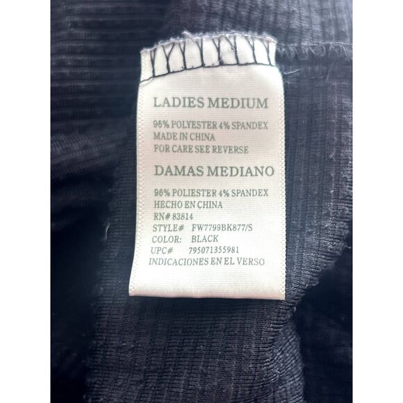 Tangerine Waffle Long Sleeve 1/4 Zip up Pullover Sweater Black Women's Medium - Picture 6 of 6